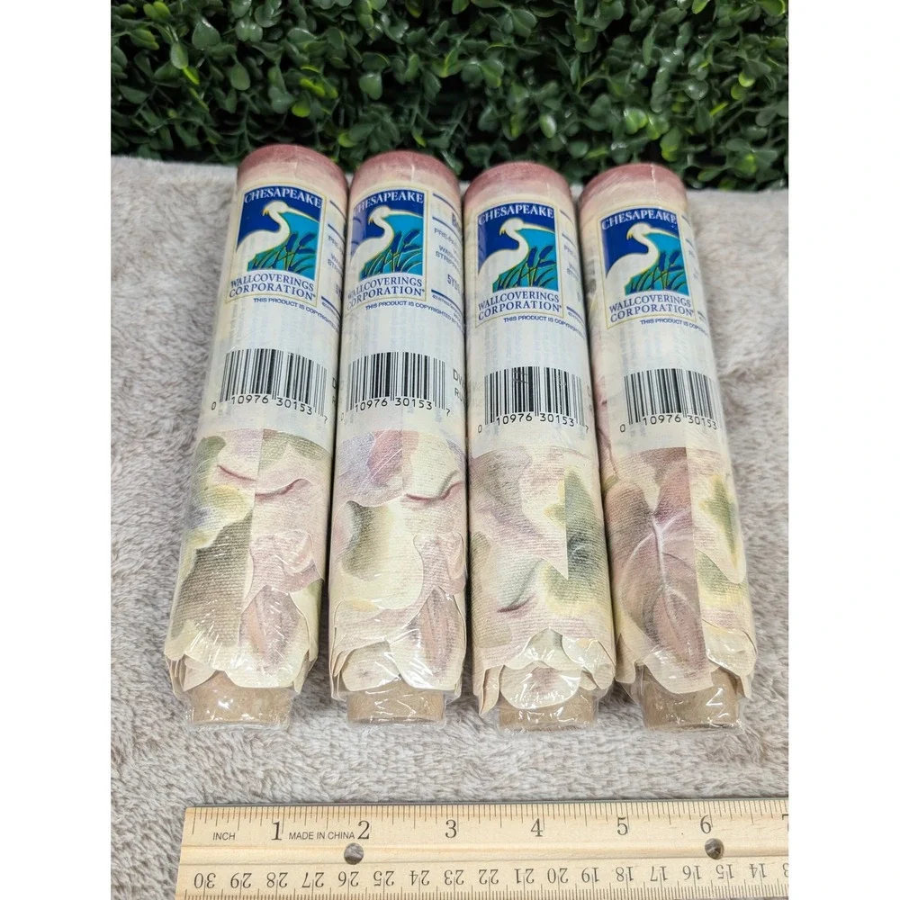 Chesapeake Floral Ivy Leaf Wallpaper Border 4 Rolls Cottagecore Die Cut Scallop
